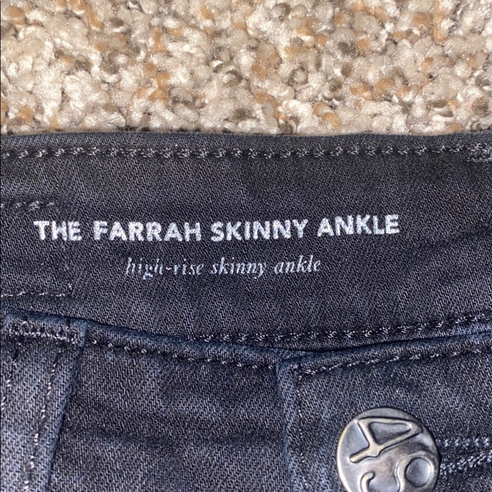 AG skinny high rise black jeans